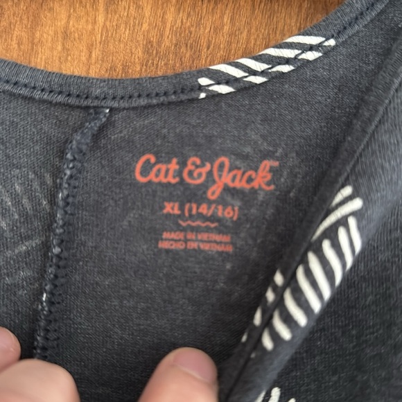 Cat and Jack Gray Sleeveless‎ Dress with Geometric Pattern Girls size 14/16 XL - Picture 2 of 3